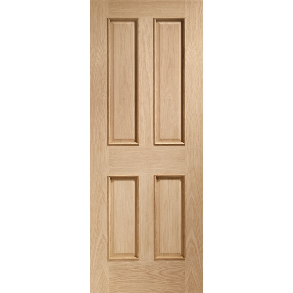 Internal Oak Victorian 4 Panel Door with Raised Mouldings